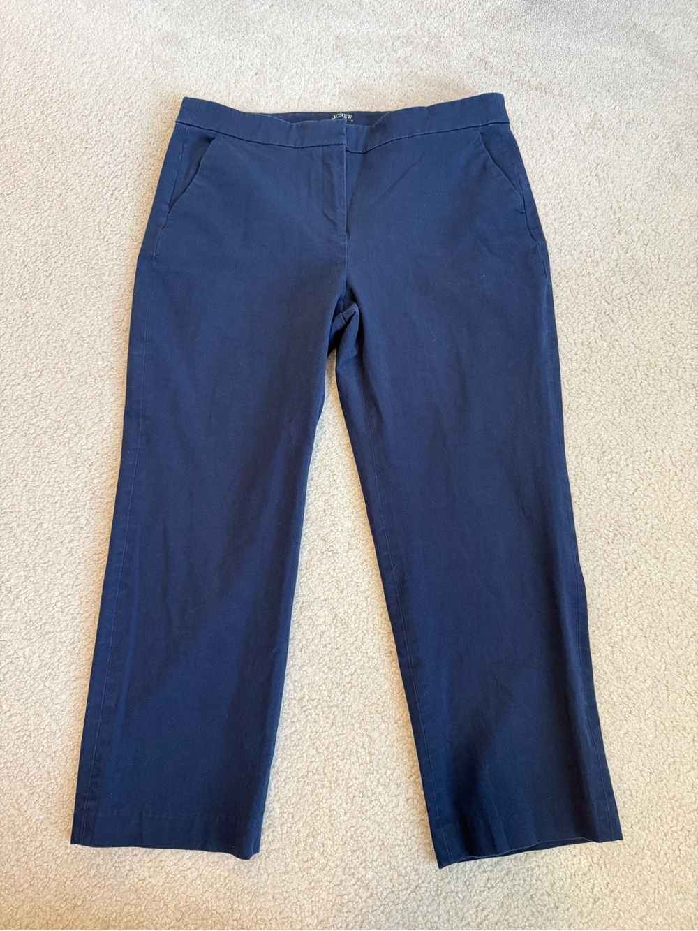 J. Crew Navy Straight-Leg Trousers